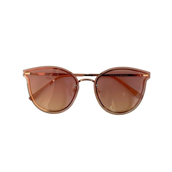Trendy-Oversized Sunglasses-Rimless-Cat Eye-Rose Gold-Women - Picture 1 of 4